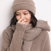 Women's Ribbed Cashmere Beanie Knitted Thickened Cashmere Hat
